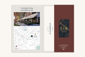 brochure map and pocket for stationery